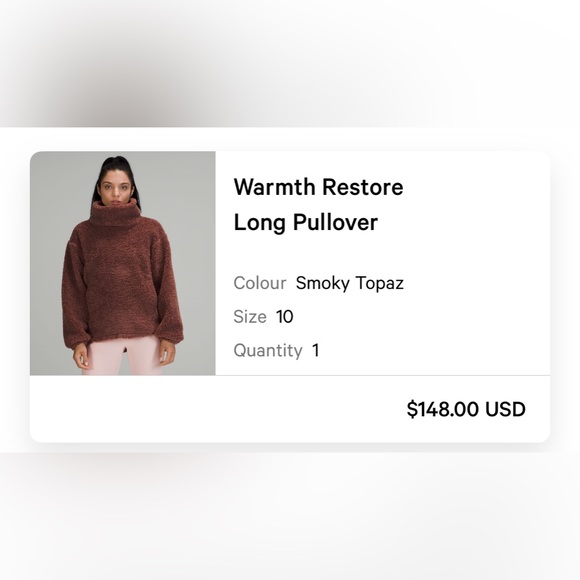Lululemon Warmth Restore Long Pullover - Size 10 - Never Worn - Picture 2 of 2